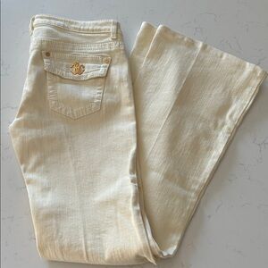 Roberto Cavalli Cream Flare Jeans